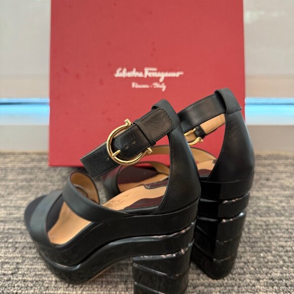Salvatore Ferragamo Lev Stacked Platform Sandal - WORN ONCE - Picture 5 of 5